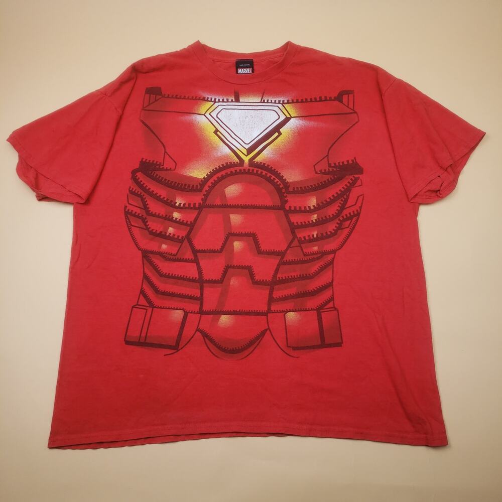 Vintage y2k Marvel Mad Engine Iron Man Big Print T Shirt Size XL 2010 Suit Armor